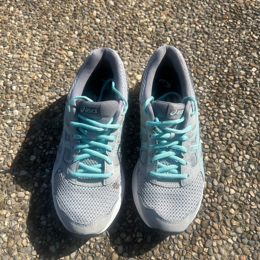 Asics Gel-Excite 7 Running Shoes Womens 9 Grey Blue Athletic Sneakers 1012A234